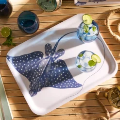 Spotted Stingray Large Rectangular Birchwood Tray