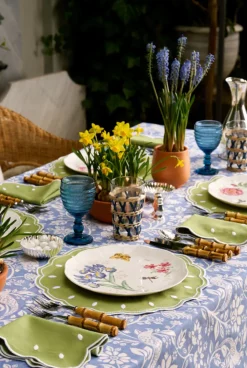Spring Green and White Placemat and Napkin Set