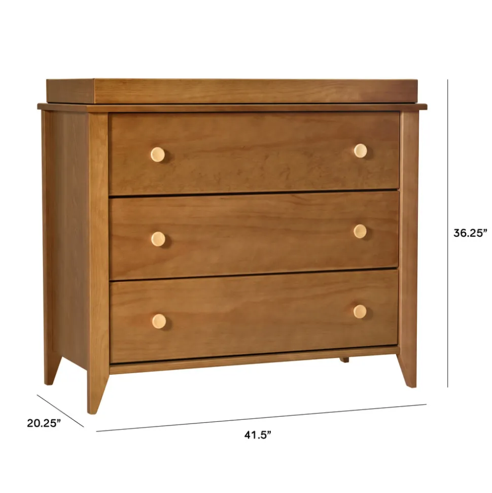 Sprout 3-Drawer Changer Dresser with Removable Changing Tray in Chestnut & Natural