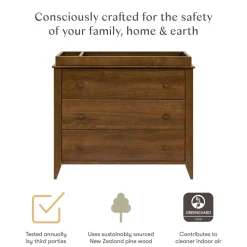 Sprout 3-Drawer Changer Dresser with Removable Changing Tray in Natural Walnut