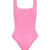 Square Neck Swimsuit in Bubblegum