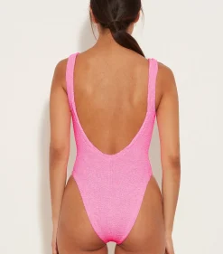 Square Neck Swimsuit in Bubblegum