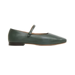 Square Toe Mary Jane in Moss