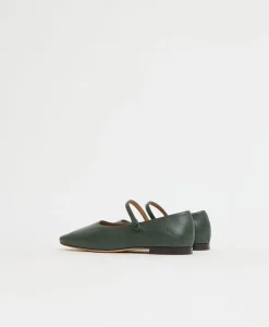 Square Toe Mary Jane in Moss