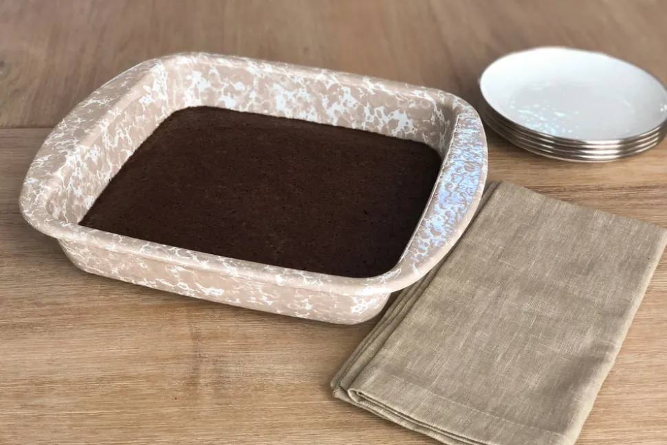 Square Trays in Taupe Swirl, Set of 2