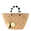 St. Tropez Pom Pom Straw Tote