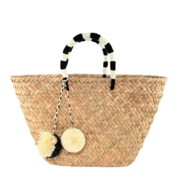 St. Tropez Pom Pom Straw Tote