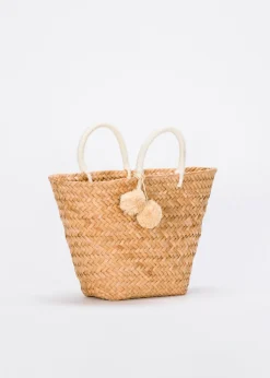 St. Tropez Pom Pom Straw Tote