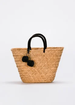 St. Tropez Pom Pom Straw Tote