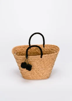 St. Tropez Pom Pom Straw Tote