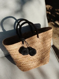 St. Tropez Pom Pom Straw Tote