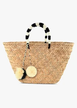 St. Tropez Pom Pom Straw Tote