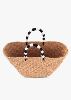St. Tropez Pom Pom Straw Tote