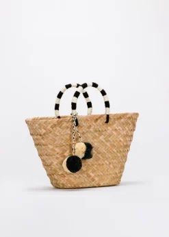 St. Tropez Pom Pom Straw Tote