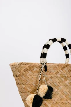 St. Tropez Pom Pom Straw Tote
