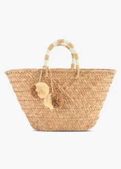 St. Tropez Pom Pom Straw Tote