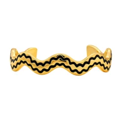 Stacking Squiggle Cuff in Navy