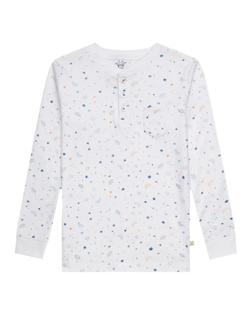 Star & Crown Pajama in Child Blue
