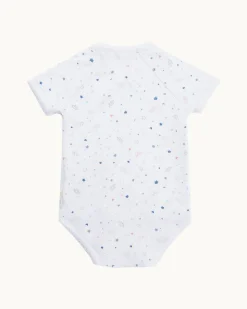 Star & Crown Pima Cotton Wrap Onesie in Blue