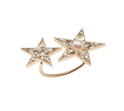 Star Napkin Ring in Gold & Crystal, Set of 4