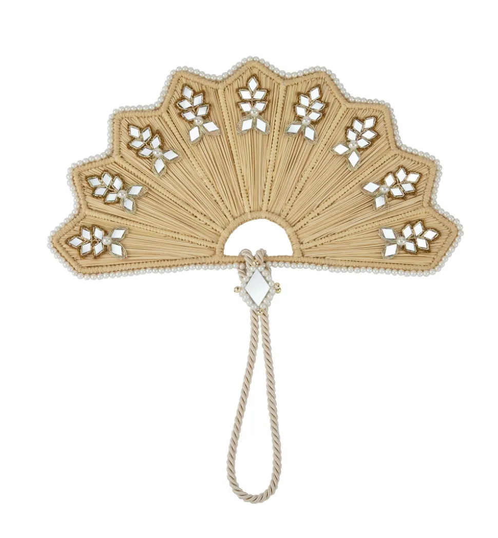 Star Shaped Iraca Jaipur Mirror Fan