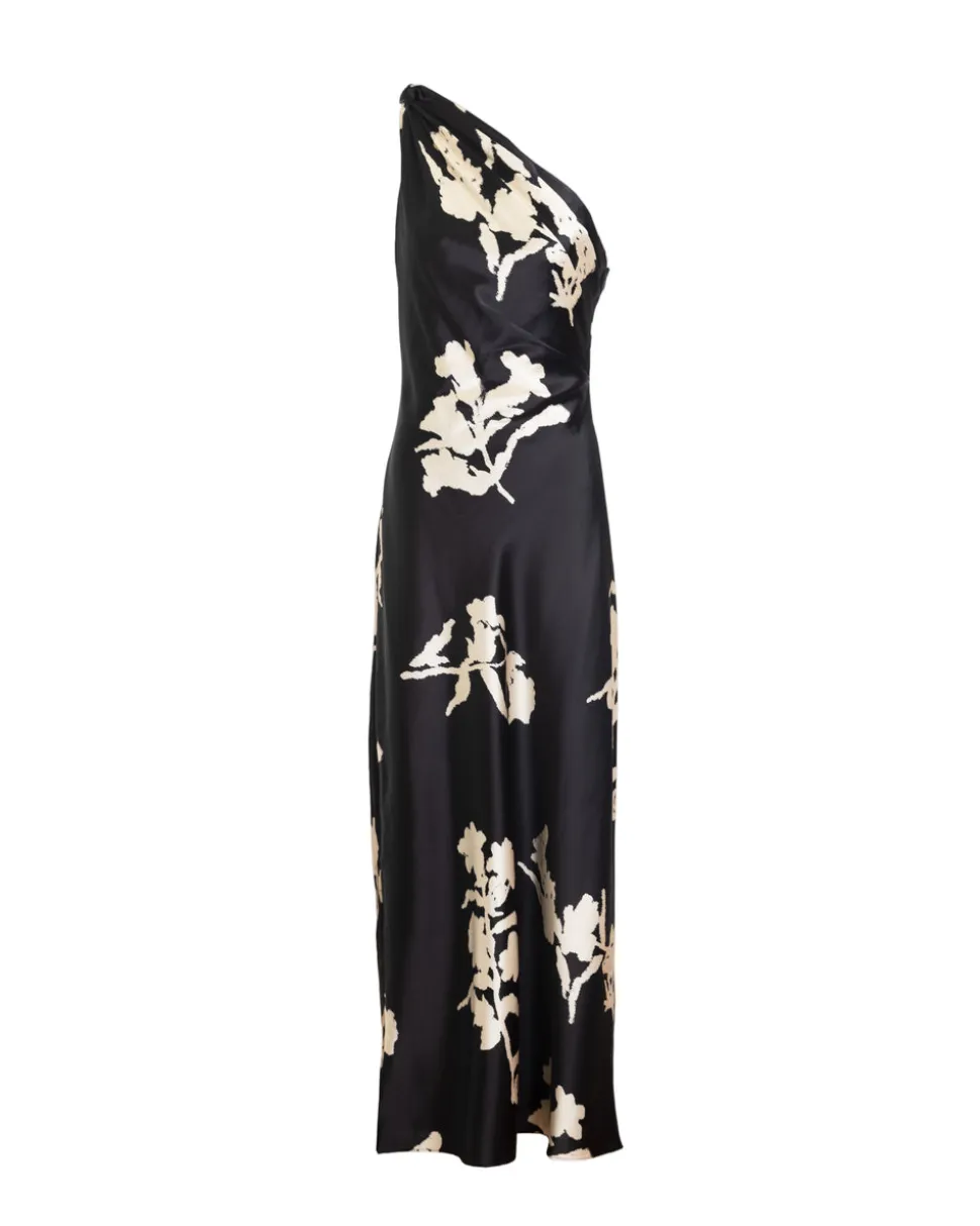 Stassi Dress in Dark Fig & Cream Multi