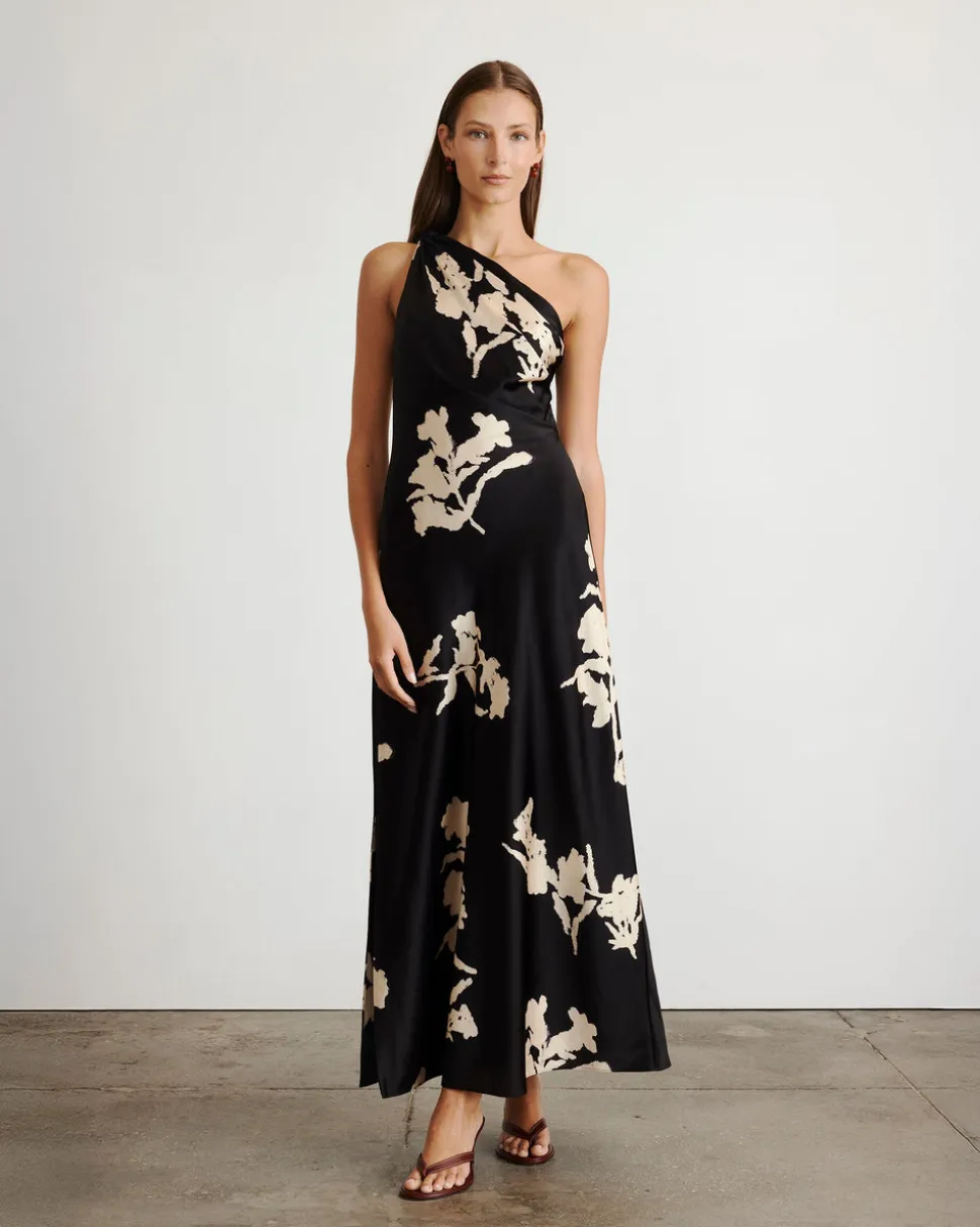 Stassi Dress in Dark Fig & Cream Multi