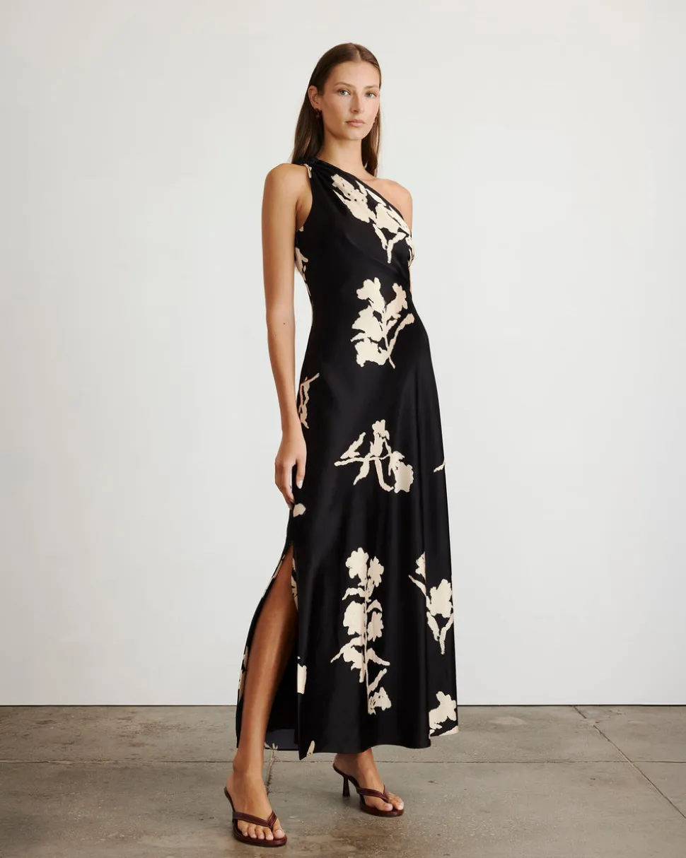 Stassi Dress in Dark Fig & Cream Multi