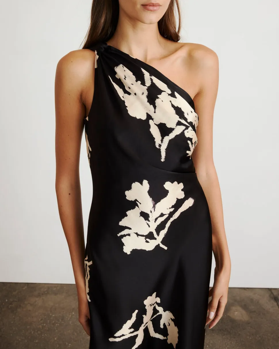 Stassi Dress in Dark Fig & Cream Multi