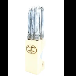 Steak Knives In Marble Block, Set of 6