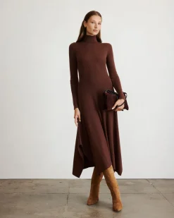 Steffi Knit Dress in Chocolate Melange