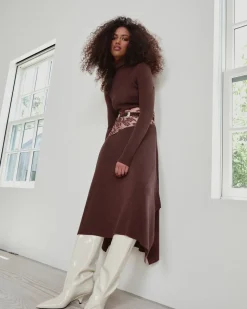 Steffi Knit Dress in Chocolate Melange