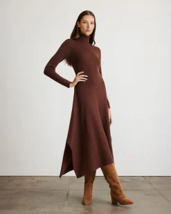 Steffi Knit Dress in Chocolate Melange