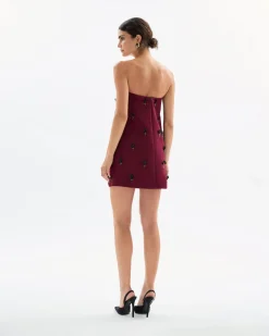 Stephanie Dress in Burgundy Multi