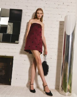 Stephanie Dress in Burgundy Multi