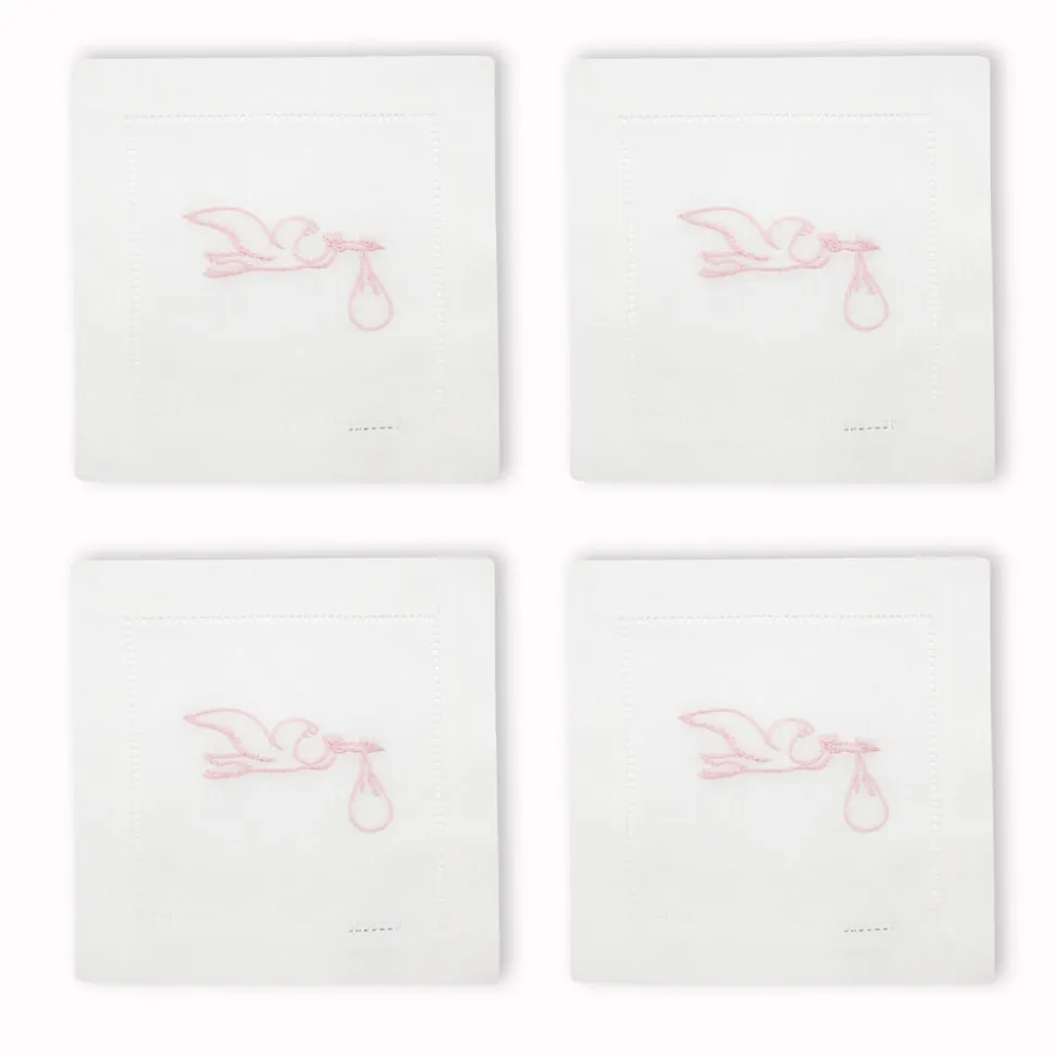 Stork Cocktail Napkins, Set of 4