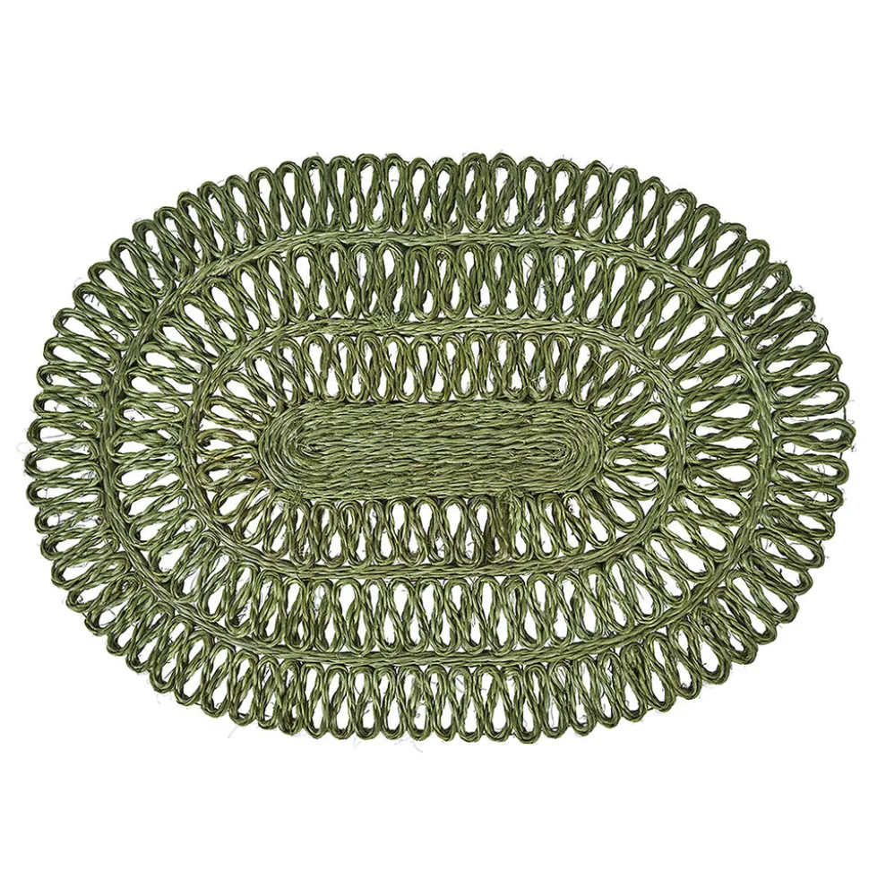 Straw Loop Oval Placemat in Seagrass