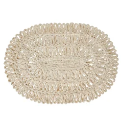 Straw Loop Oval Placemat in Whitewash