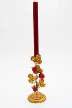 Strawberry Candleholders in Gold
