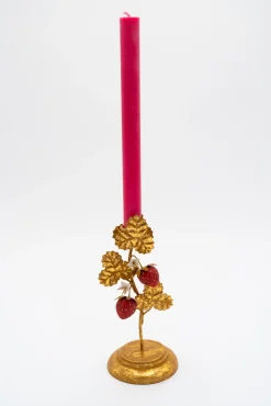 Strawberry Candleholders in Gold