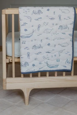Striped Crib Sheet in Stripes Away Sea