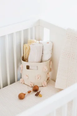 Striped Crib Sheet in Stripes Away Sea