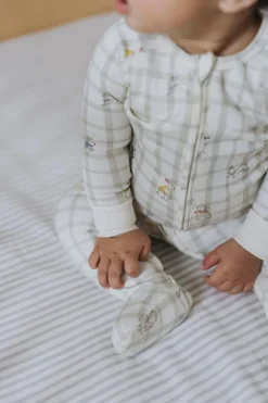 Striped Crib Sheet in Stripes Away Sea