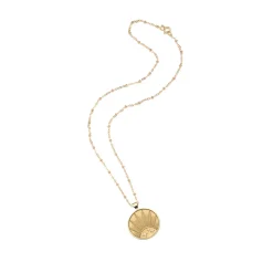 Strong Rising Sun JW Small Pendant Coin Necklace