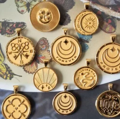 Strong Rising Sun JW Small Pendant Coin Necklace