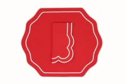 Stucco Red Linen Napkin and Placemat, Set of 2