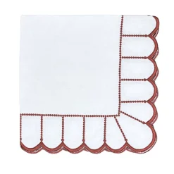 Studio Collection in Linen: Pippa Napkin in White/Red, Set of 4
