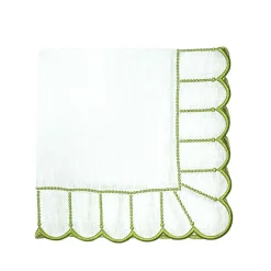 Studio Collection Pippa Napkins in White and Green, Set of 4