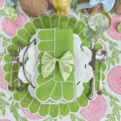 Studio Collection: Pippa Placemat in Green & White, Set of 4