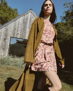 Suede Clayton Coat in Olive
